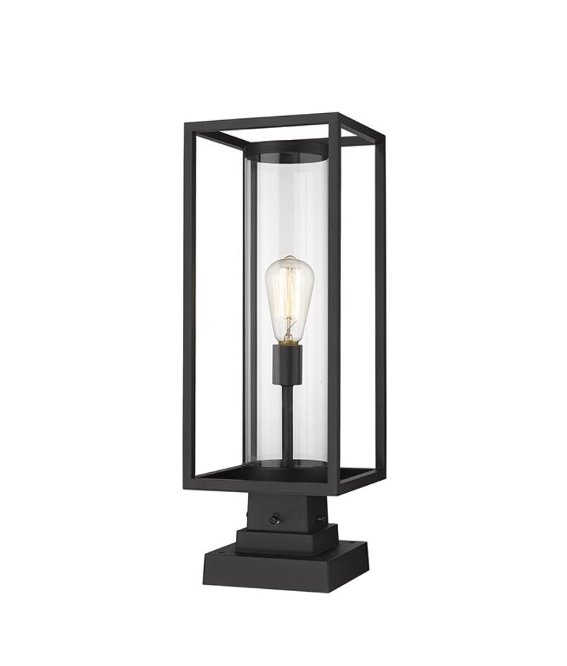 Dunbroch 1 Light Outdoor Pier Mounted Fixture in Black Finish by Z-Lite