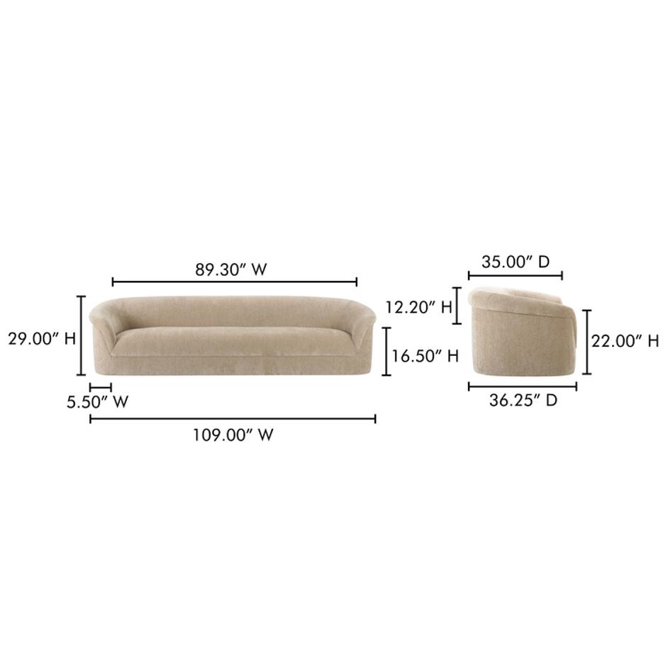Thora Sofa Beige by Moes Home