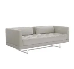 Luca Loveseat in Pure Grey and Polished Nickle by interlude