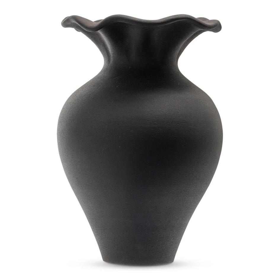 Ruffle 12 Inch Decorative Vessel Black by Moes Home