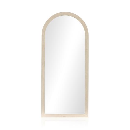 Cressida Floor Mirror - Ivory Painted Linen by Four Hands