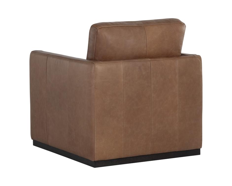 Portman Swivel Lounge Chair - Marseille Camel Leather by Sunpan