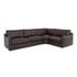 Thurlow 3 Piece Right Modular Sectional Espresso Brown Leather by Moes Home