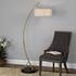 Vardar Curved Brass Floor Lamp by Uttermost