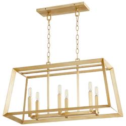 Hyperion 6Lt Island In Aged Silver Leaf by Cyan Design