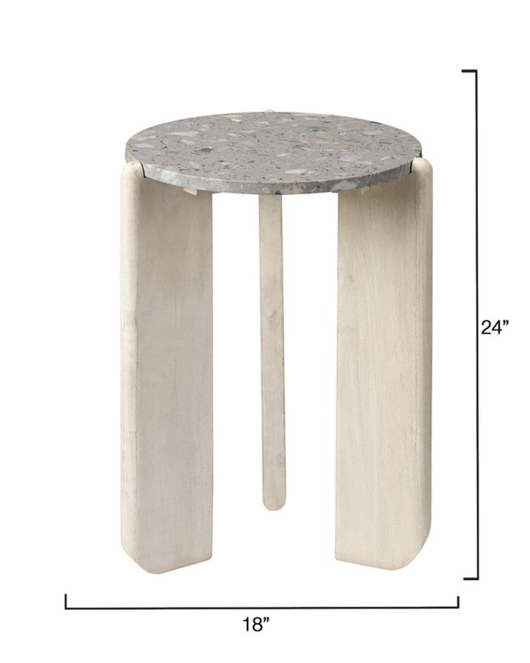 Quarry Wood and Terrazzo Stone Side Table by Jamie Young