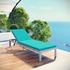 Nantucket Outdoor Patio Aluminum Chaise With Cushions In Silver Turquoise by Modway Furniture
