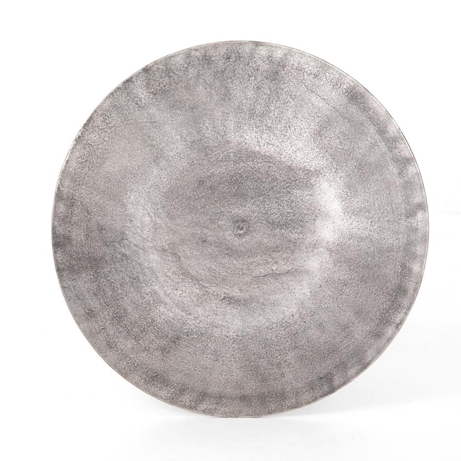 Simone Counter Table In Raw Antique Nickel by FOUR HANDS