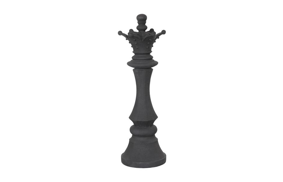 Queen Chess Sculpture, Cast Stone Black, Smallall by Phillips Collection