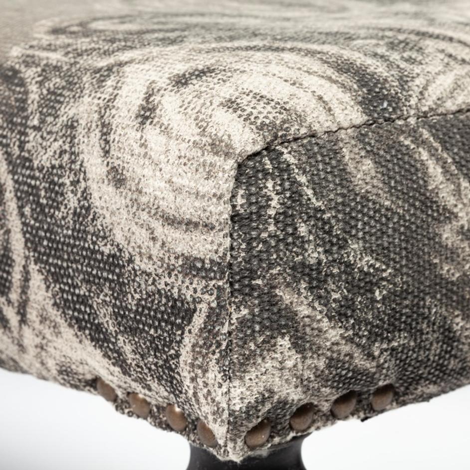 Alhambra 55L x 14W Upholstered Gray Seat W/Black Wood Legs Accent Bench by Mercana