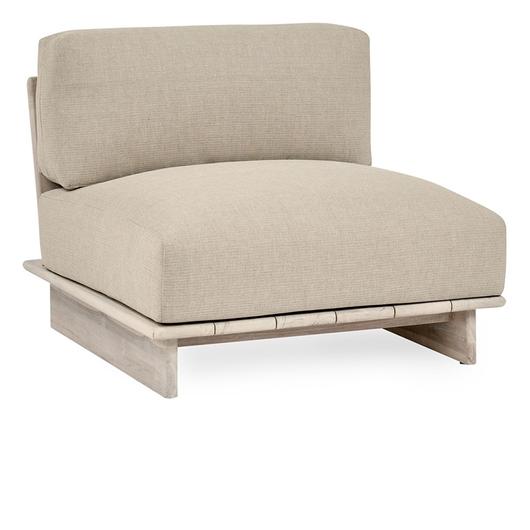 Livia Teak Outdoor Armless Chair Taupe by Classic Home