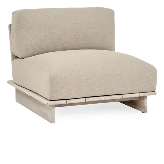Livia Teak Outdoor Armless Chair Taupe by Classic Home