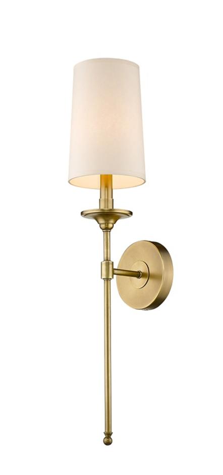 Emily 1 Light Wall Sconce in Rubbed Brass Finish by Z-Lite