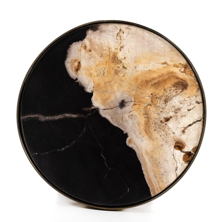 Bevin End Table - Dark Petrified Wood by Four Hands