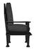 Resurrection Mahogany Chair with Grey Fabric Cushions in Hand-Rubbed Black Finish by Noir Furniture