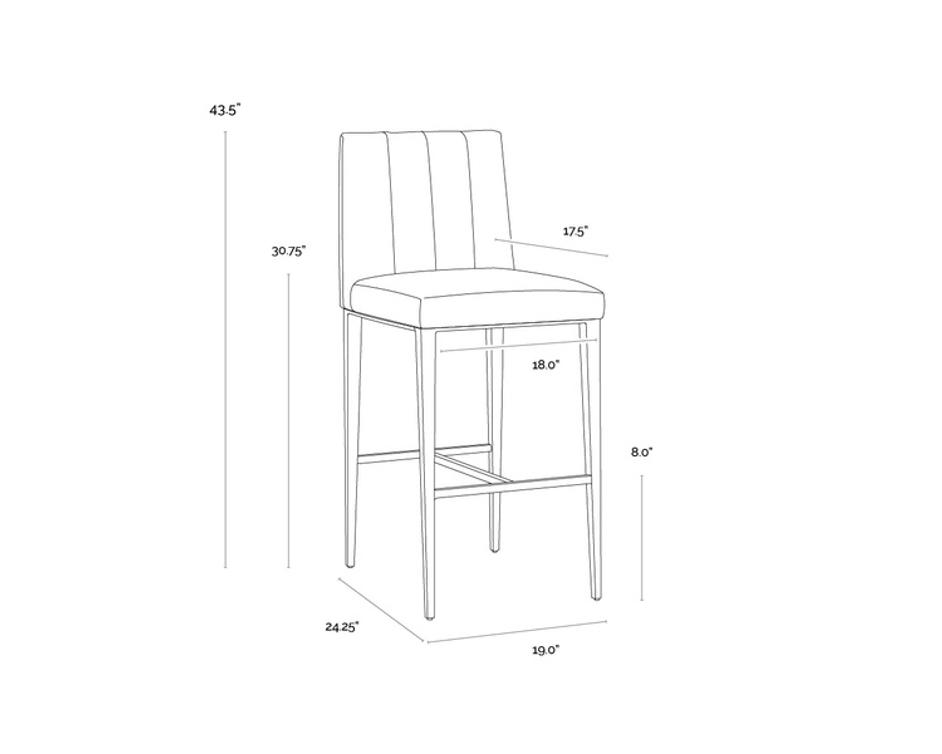 WILBUR COUNTER STOOL - MILLIKEN COGNAC by Sunpan