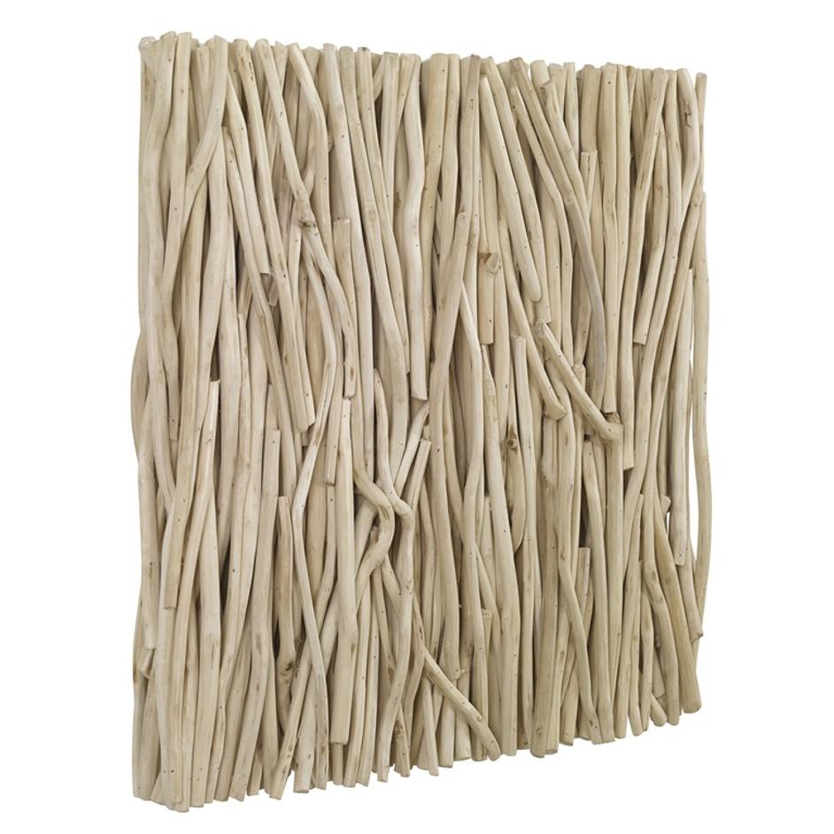 Gathered Teak Square Bleached Wood Wall Decor by Uttermost