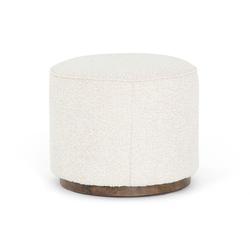 Sinclair Round Ottoman-Knoll Natural by FOUR HANDS