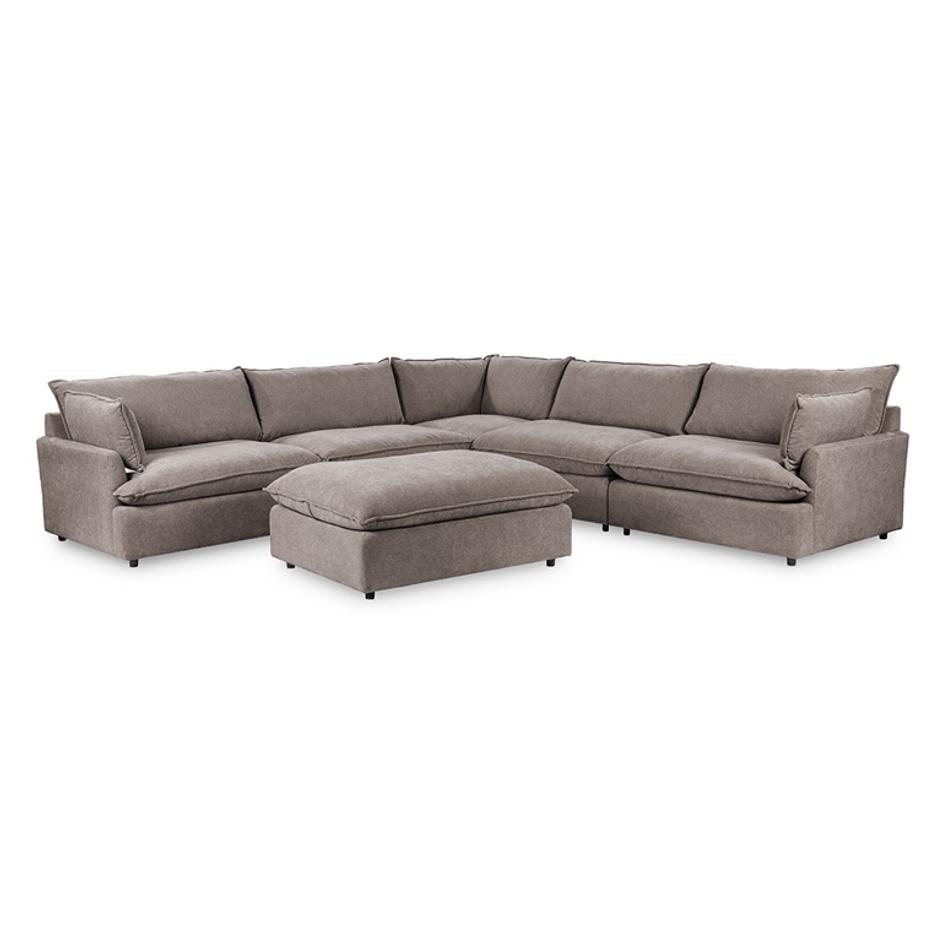 Caplan Upholstered 6pc Modular Sectional w/ Ottoman Elite by Classic Home