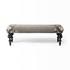 Alhambra 55L x 14W Upholstered Gray Seat W/Black Wood Legs Accent Bench by Mercana