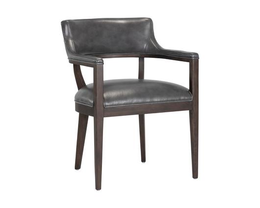 BRYLEA DINING ARMCHAIR - BROWN - BRENTWOOD CHARCOAL LEATHER by Sunpan
