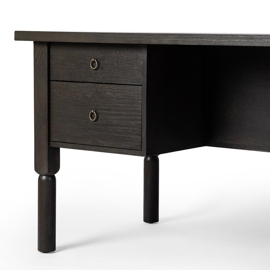 Concord Desk In Charcoal Oak by FOUR HANDS