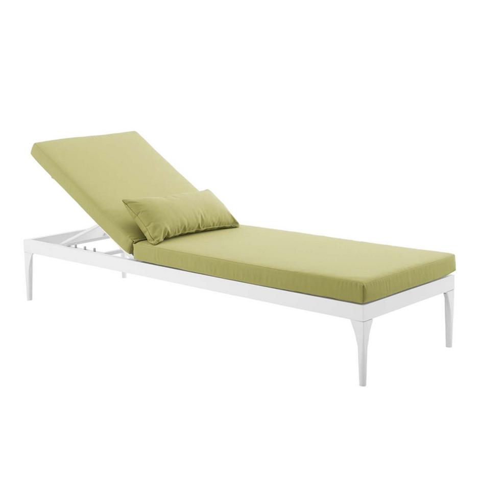 Myler Cushion Outdoor Patio Chaise Lounge Chair In White Peridot by Modway Furniture