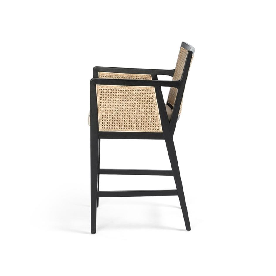 Antonia Cane Bar + Counter Stool - Savile Flax by Four Hands