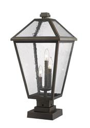 Talbot 3 Light Outdoor Pier Mounted Fixture in Rubbed Bronze Finish by Z-Lite