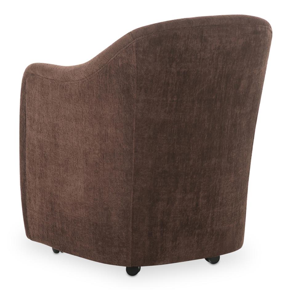 Drava Rolling Dining Chair Dark Brown by Moes Home