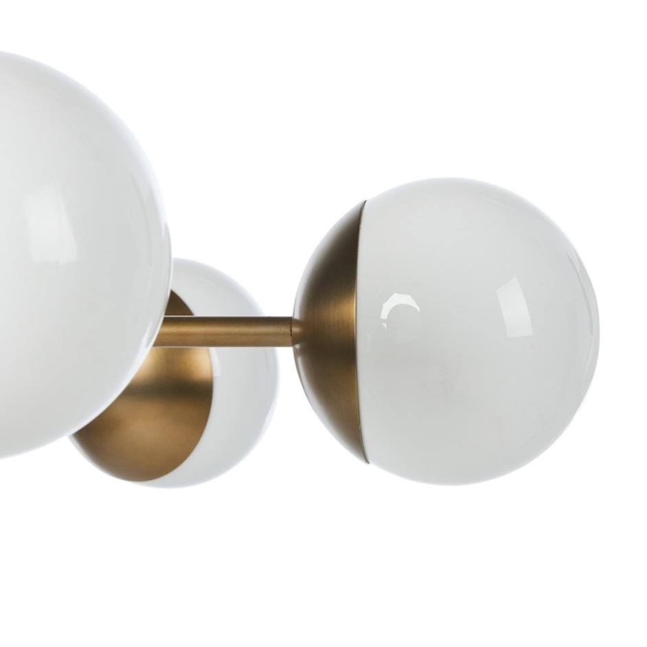 Oriana Chandelier In Aged Brass Iron And Milk Glass by Four Hands