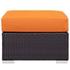 Minerva Outdoor Patio Fabric Square Ottoman In Espresso Orange by Modway Furniture