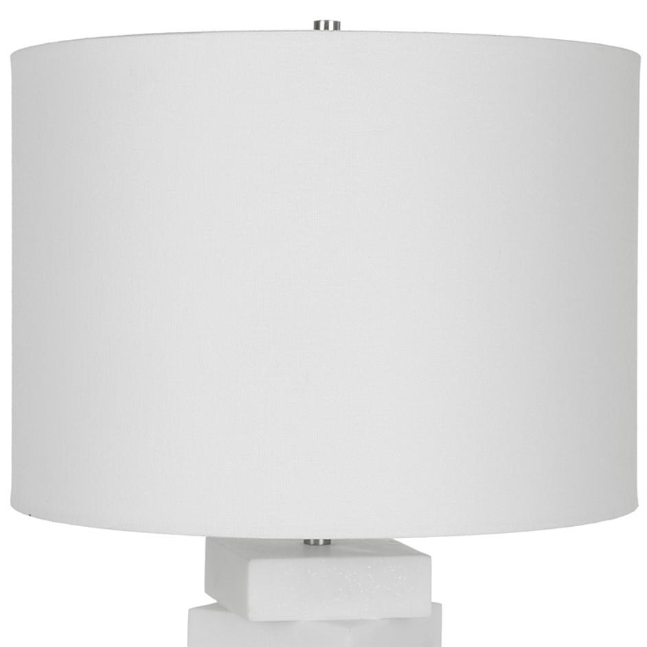 Ascent White Geometric Table Lamp by Uttermost