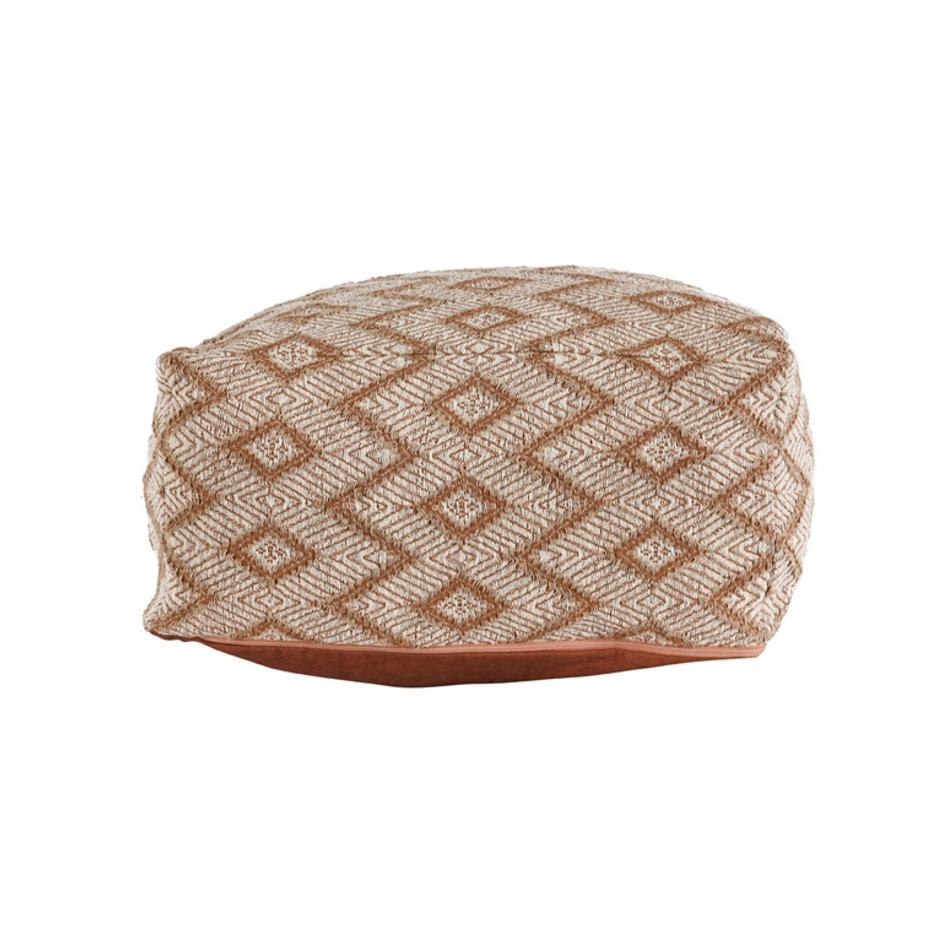 Volt Terra Cotta/Ivory Pouf by Classic Home