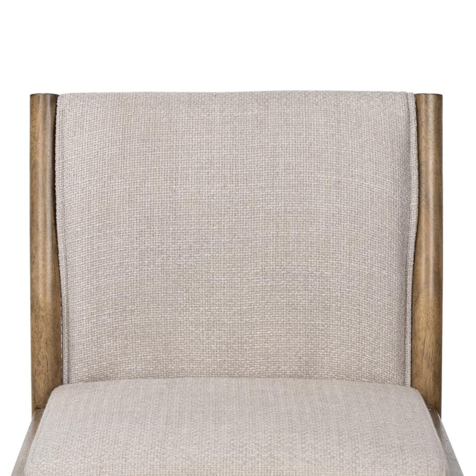 Hito Dining Chair In Gibson Taupe And Heirloom Greywash And Brushed Silver by Four Hands