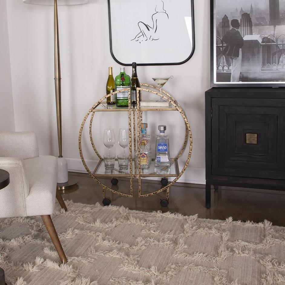 Zelina Gold Bar Cart by Uttermost