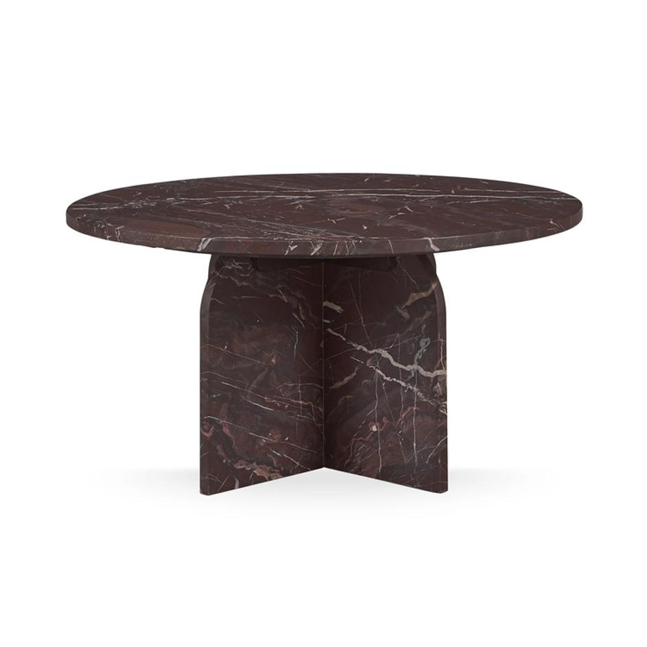 Reilly Marble Round Coffee Table - Merlot by Classic Home