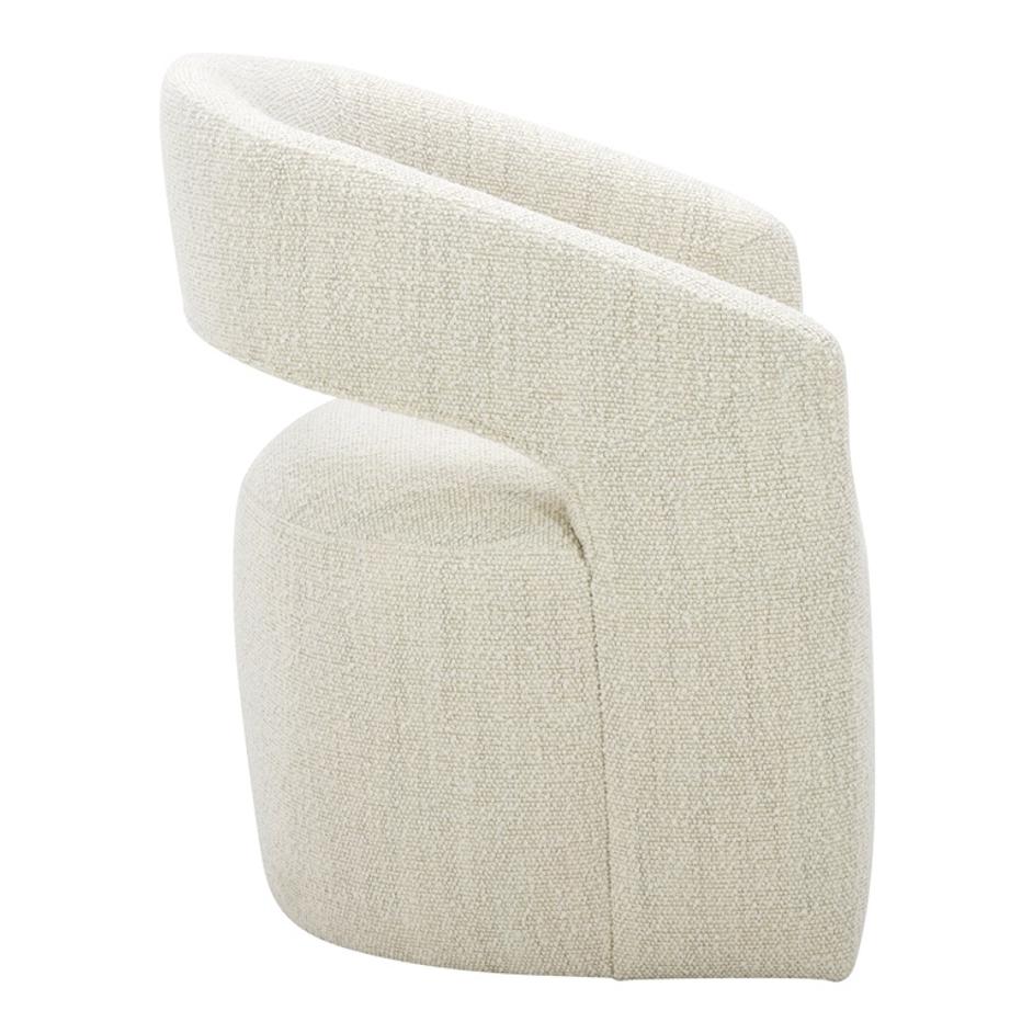 BARROW ROLLING DINING CHAIR PERFORMANCE FABRIC WHITE MIST by Moes Home