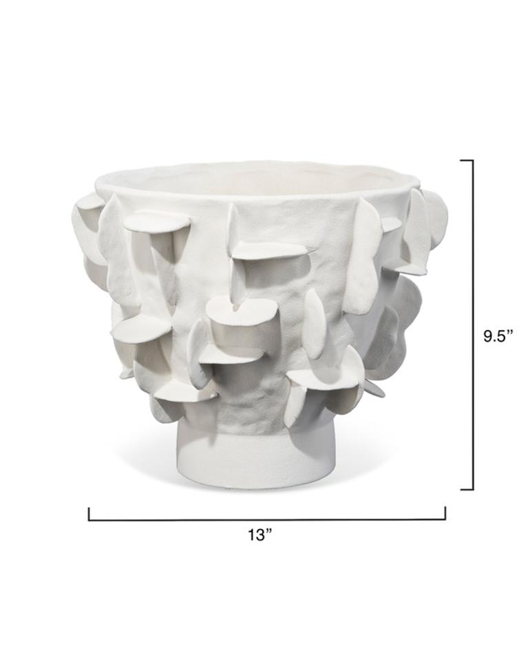  Helios Ceramic Decorative Vase, White by Jamie Young