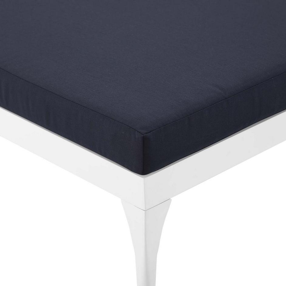 Myler Cushion Outdoor Patio Chaise Lounge Chair In White Navy by Modway Furniture