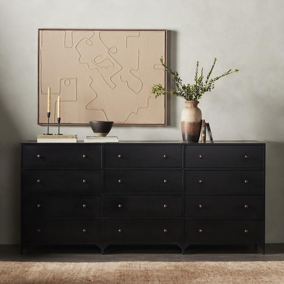 Belmont 12 Drawer Dresser - Black by Four Hands