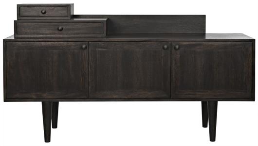 Hermes Ebony Walnut Sideboard in Walnut and Veneer by Noir Furniture