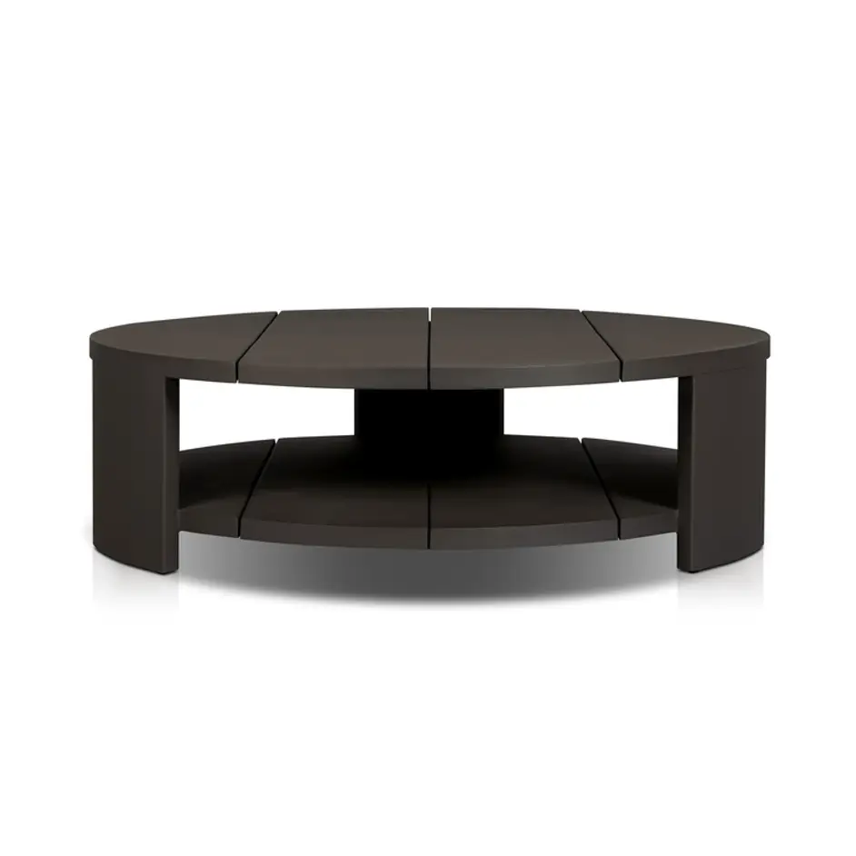 Roca Outdoor Round Metal Coffee Table - Bronze by Four Hands
