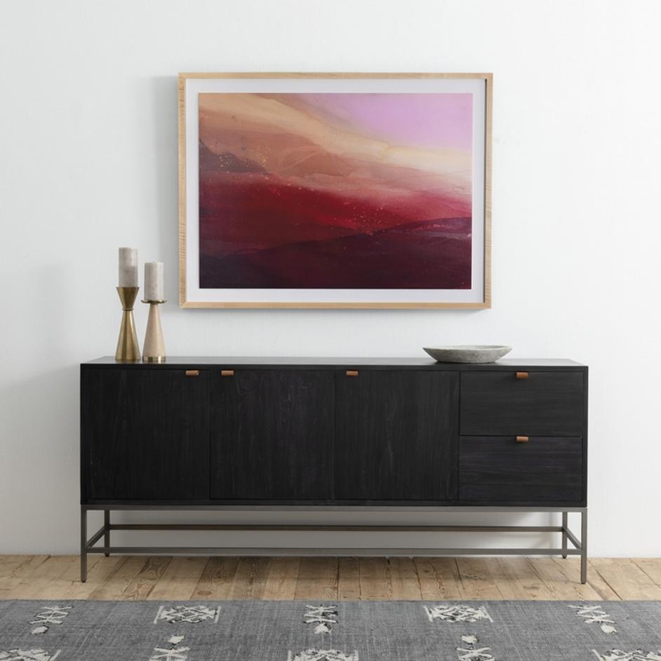 Trey Sideboard in Black Wash Poplar by FOUR HANDS