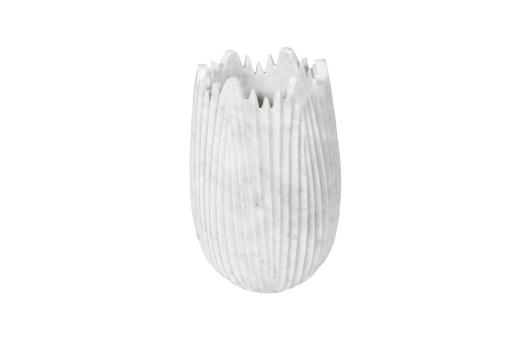 Marble Cocoon Vase, White, Smallallall by Phillips Collection