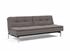 DUBLEXO SLEEPER SOFA in MIXED DANCE GREY FABRIC WITH Stainless Steel LEGS 521 by INNOVATION USA
