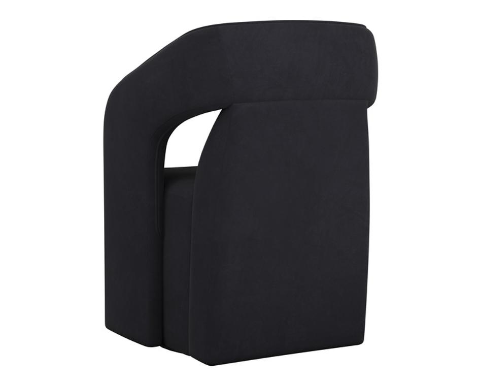 KENDRICK WHEELED DINING ARMCHAIR - ABBINGTON BLACK by Sunpan