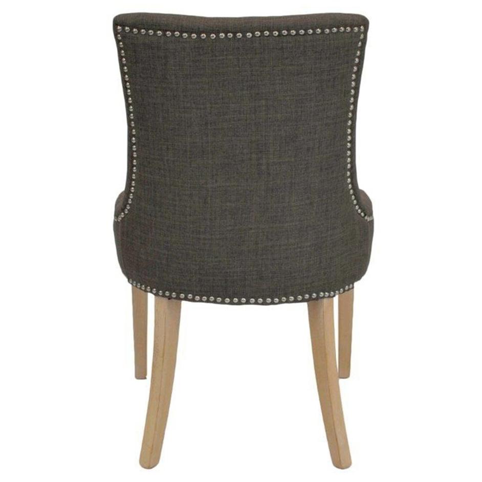 2pc Charlotte Fabric Chair Natural Wood Legs, Toffee by New Pacific Direct