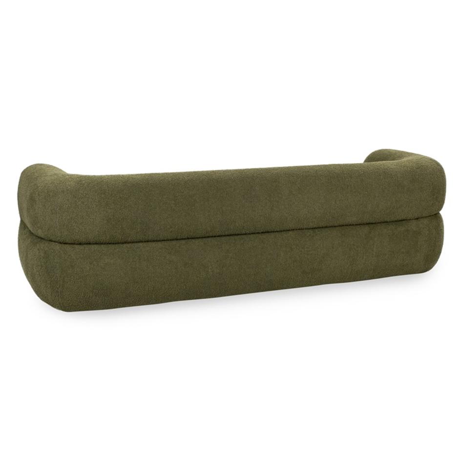 Faris Upholstered Sofa Dark Olive by Classic Home