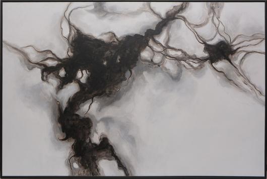 Smoke Screen - 72" X 48" - Black Floater Frame by Sunpan